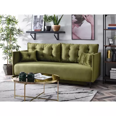 Sofa mit Stauraum NORGE - oliv/schwarz