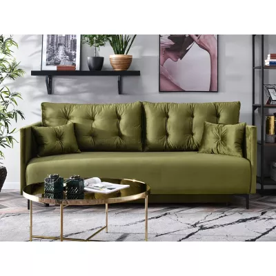 Sofa mit Stauraum NORGE - oliv/schwarz