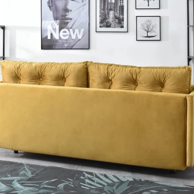 Sofa mit Stauraum NORGE - Gold/Schwarz