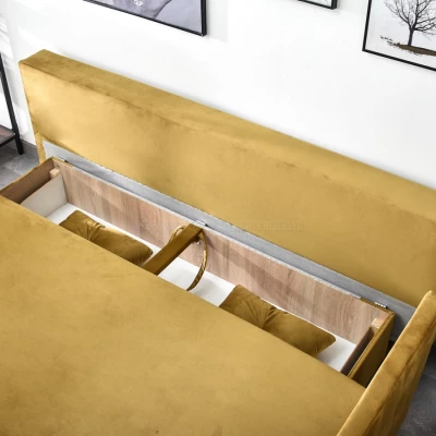 Sofa mit Stauraum NORGE - Gold/Schwarz