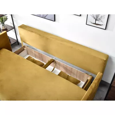 Sofa mit Stauraum NORGE - Gold/Schwarz