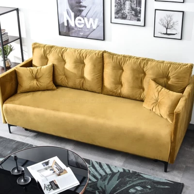 Sofa mit Stauraum NORGE - Gold/Schwarz