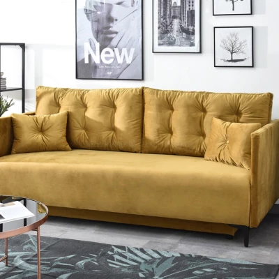 Sofa mit Stauraum NORGE - Gold/Schwarz