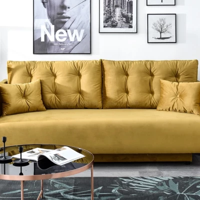 Sofa mit Stauraum NORGE - Gold/Schwarz