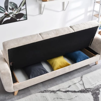 HOLMARA Schlafsofa - beige / Buche