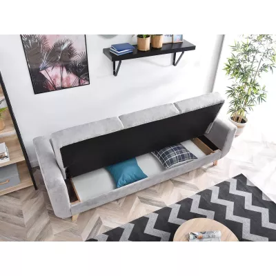 HOLMARA Schlafsofa - grau / Buche