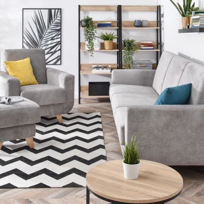 HOLMARA Schlafsofa - grau / Buche