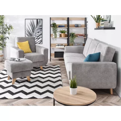 HOLMARA Schlafsofa - grau / Buche