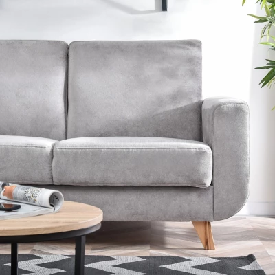 HOLMARA Schlafsofa - grau / Buche