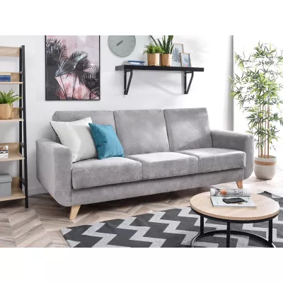 HOLMARA Schlafsofa - grau / Buche