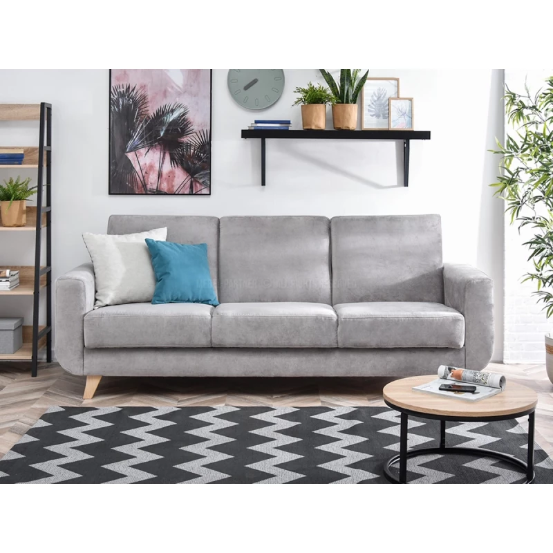 HOLMARA Schlafsofa - grau / Buche