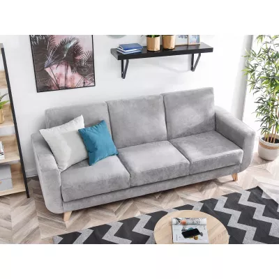 HOLMARA Schlafsofa - grau / Buche