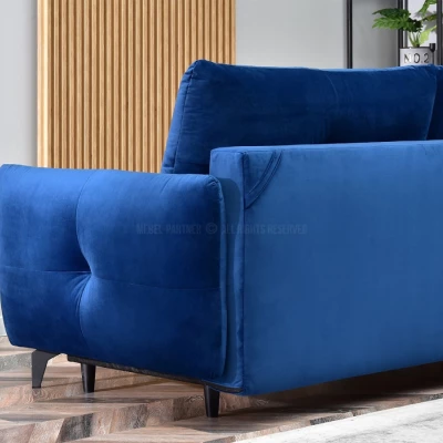 Schlafsofa MIGDALIA – Dunkelblau/Schwarz