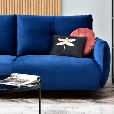 Schlafsofa MIGDALIA – Dunkelblau/Schwarz
