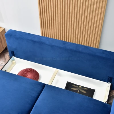 Schlafsofa MIGDALIA – Dunkelblau/Schwarz