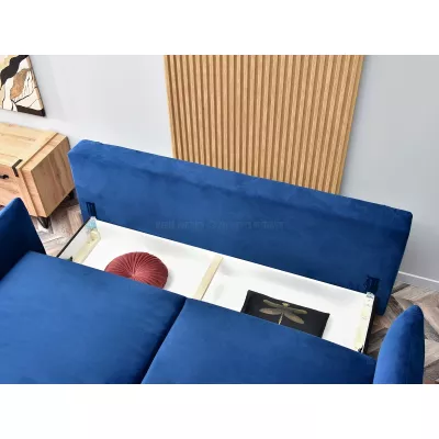 Schlafsofa MIGDALIA – Dunkelblau/Schwarz