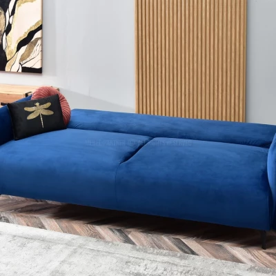 Schlafsofa MIGDALIA – Dunkelblau/Schwarz