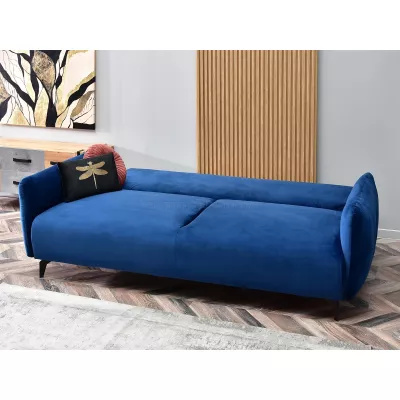 Schlafsofa MIGDALIA – Dunkelblau/Schwarz