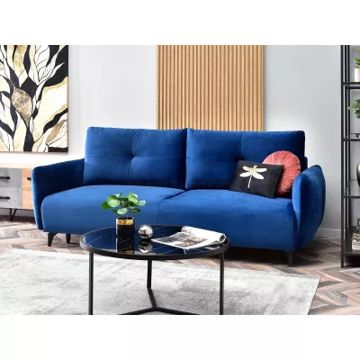Schlafsofa MIGDALIA – Dunkelblau/Schwarz