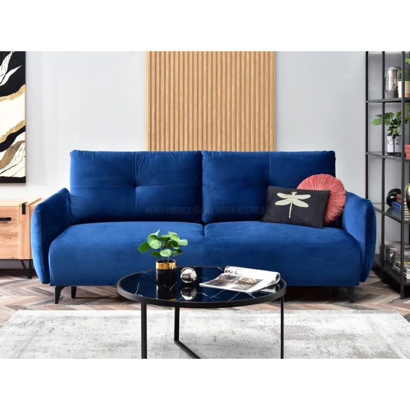 Schlafsofa MIGDALIA – Dunkelblau/Schwarz