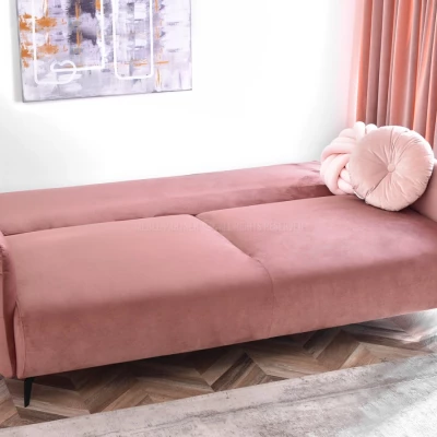 Schlafsofa MIGDALIA - rosa / schwarz