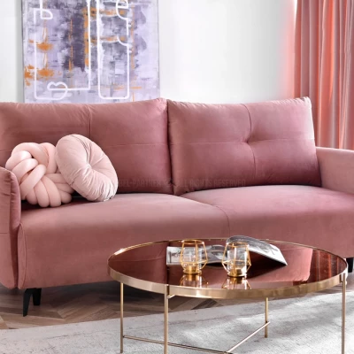 Schlafsofa MIGDALIA - rosa / schwarz