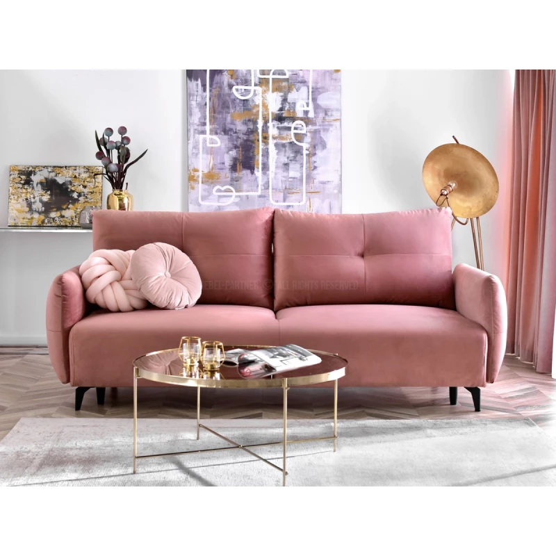 Schlafsofa MIGDALIA - rosa / schwarz