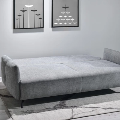 Schlafsofa MIGDALIA – Hellgrau/Schwarz