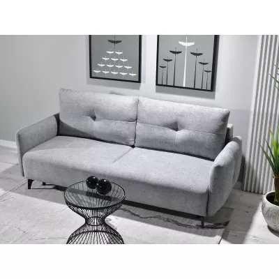 Schlafsofa MIGDALIA – Hellgrau/Schwarz