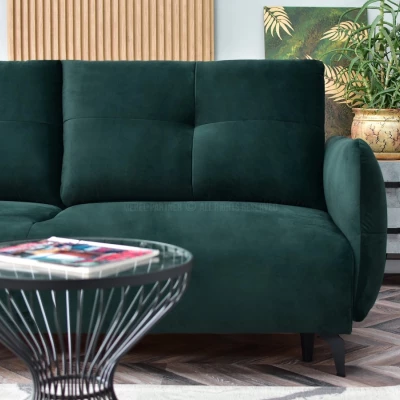 Schlafsofa MIGDALIA - grün / schwarz