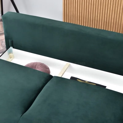 Schlafsofa MIGDALIA - grün / schwarz