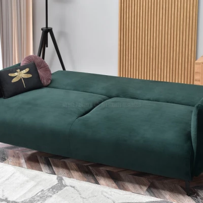 Schlafsofa MIGDALIA - grün / schwarz