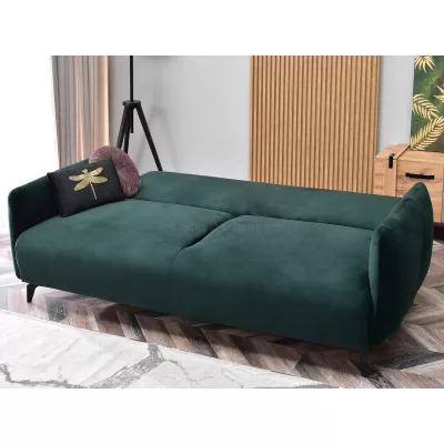 Schlafsofa MIGDALIA - grün / schwarz