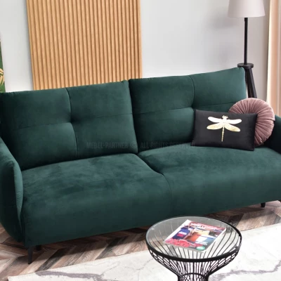 Schlafsofa MIGDALIA - grün / schwarz