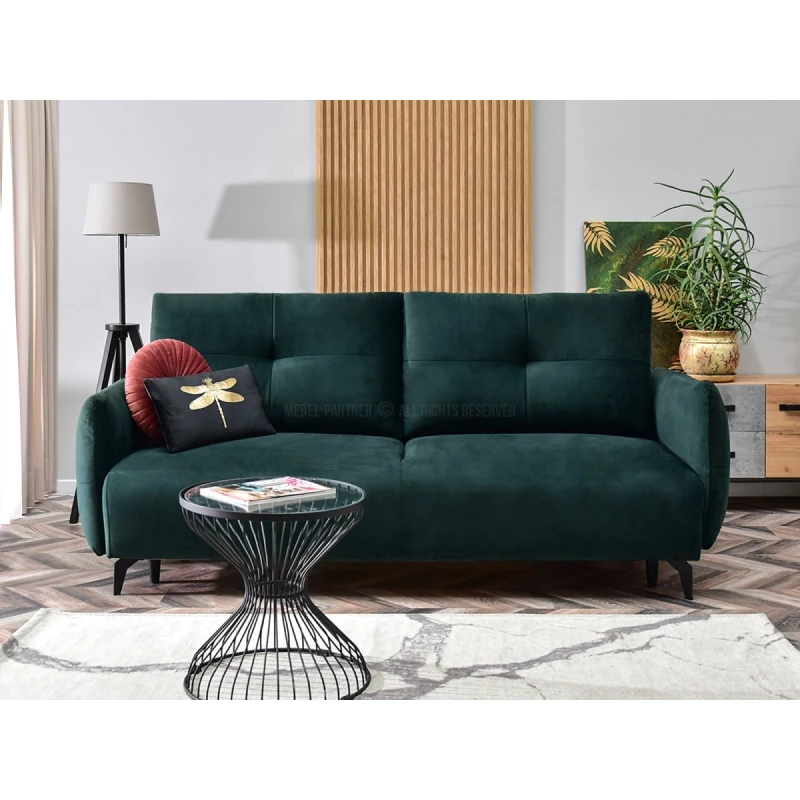 Schlafsofa MIGDALIA - grün / schwarz