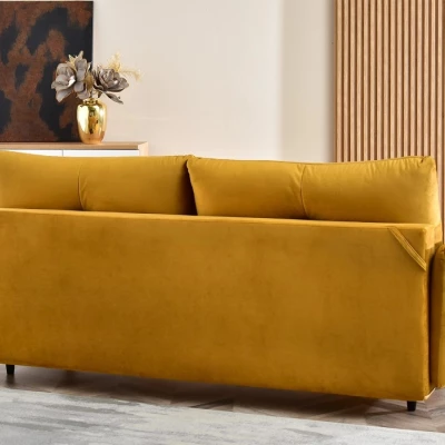 Schlafsofa MIGDALIA - gelb/schwarz