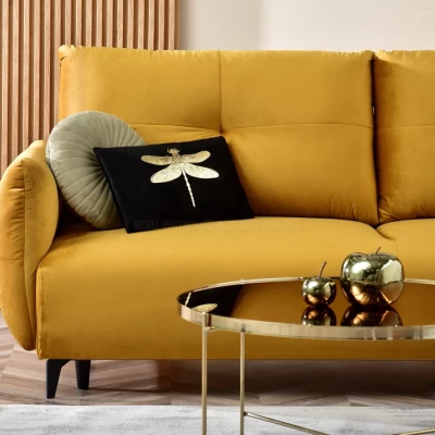 Schlafsofa MIGDALIA - gelb/schwarz