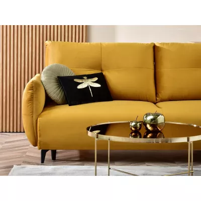 Schlafsofa MIGDALIA - gelb/schwarz