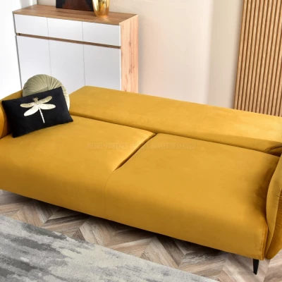 Schlafsofa MIGDALIA - gelb/schwarz