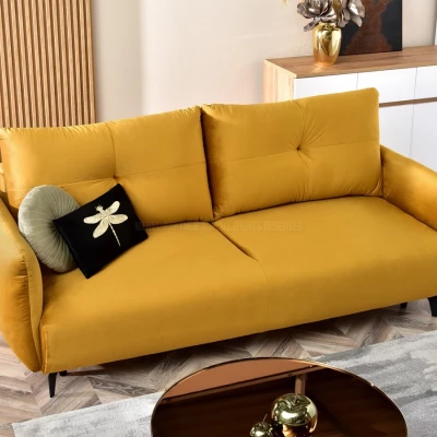 Schlafsofa MIGDALIA - gelb/schwarz