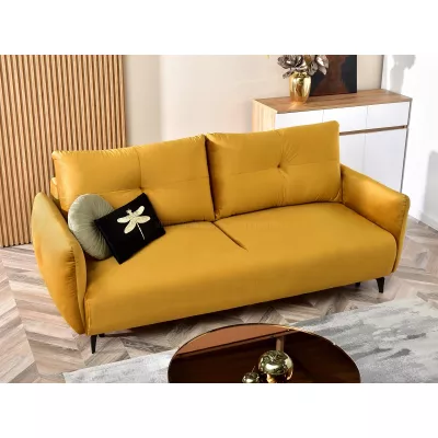 Schlafsofa MIGDALIA - gelb/schwarz