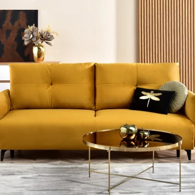 Schlafsofa MIGDALIA - gelb/schwarz
