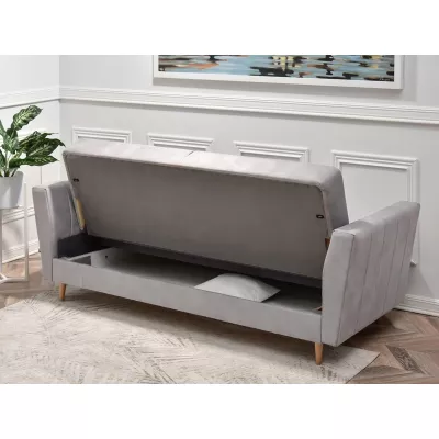 Sofa mit Stauraum ZUHURA - grau/buche