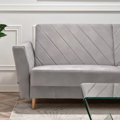 Sofa mit Stauraum ZUHURA - grau/buche