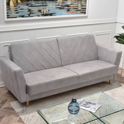 Sofa mit Stauraum ZUHURA - grau/buche