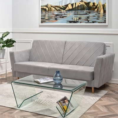 Sofa mit Stauraum ZUHURA - grau/buche