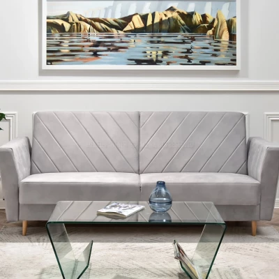 Sofa mit Stauraum ZUHURA - grau/buche