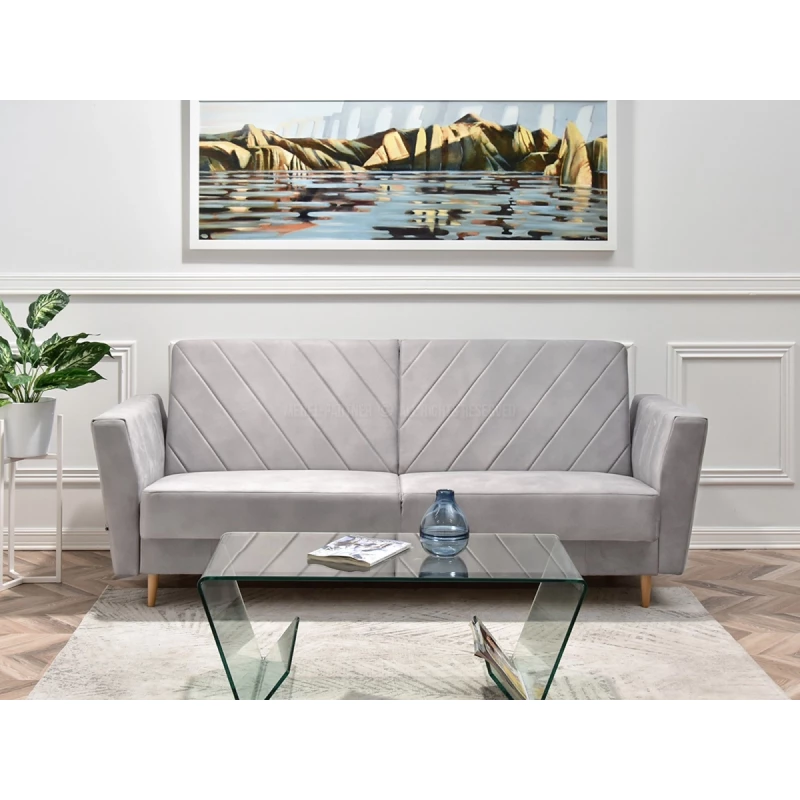 Sofa mit Stauraum ZUHURA - grau/buche