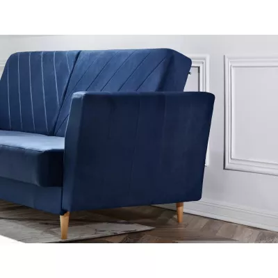 Sofa mit Stauraum ZUHURA - dunkelblau / Buche