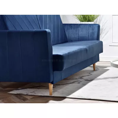 Sofa mit Stauraum ZUHURA - dunkelblau / Buche
